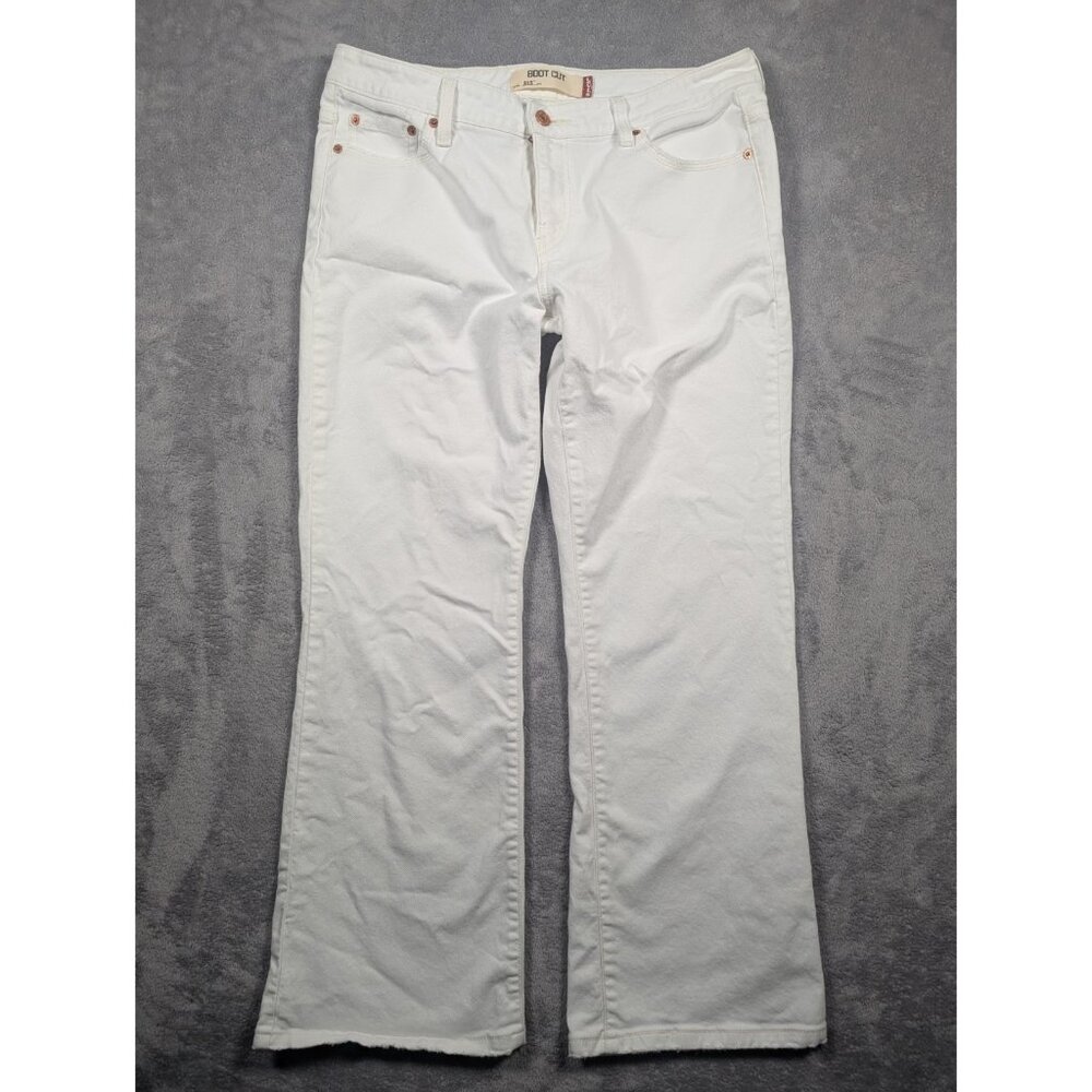 Levis 515 Jeans Womens Size 14 White Denim Classic Bootcut Western Bohemian